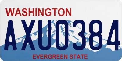 WA license plate AXU0384