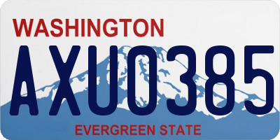 WA license plate AXU0385