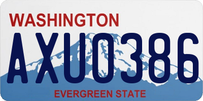 WA license plate AXU0386