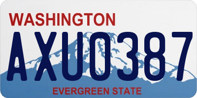 WA license plate AXU0387