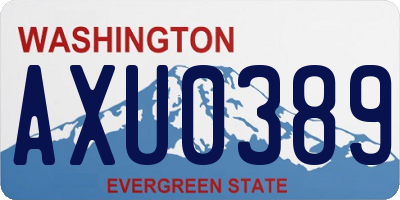 WA license plate AXU0389