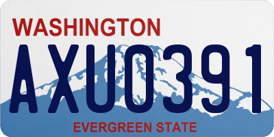 WA license plate AXU0391