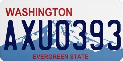 WA license plate AXU0393