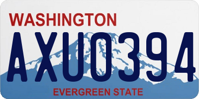 WA license plate AXU0394