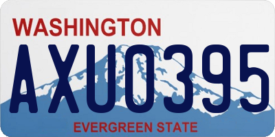 WA license plate AXU0395