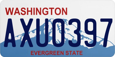 WA license plate AXU0397