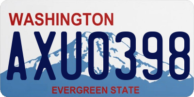 WA license plate AXU0398