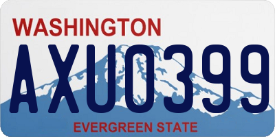 WA license plate AXU0399