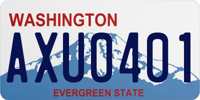 WA license plate AXU0401