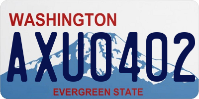 WA license plate AXU0402