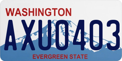 WA license plate AXU0403
