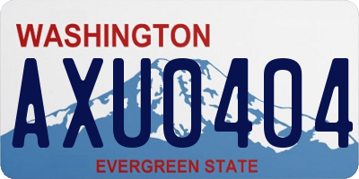 WA license plate AXU0404