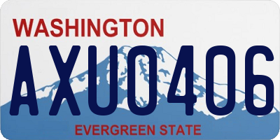 WA license plate AXU0406