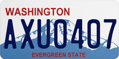 WA license plate AXU0407