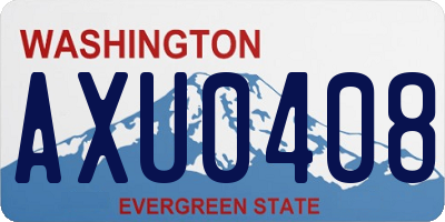 WA license plate AXU0408