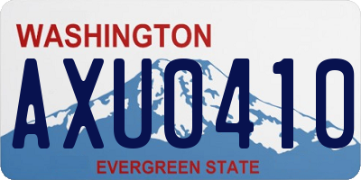 WA license plate AXU0410