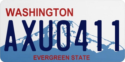 WA license plate AXU0411