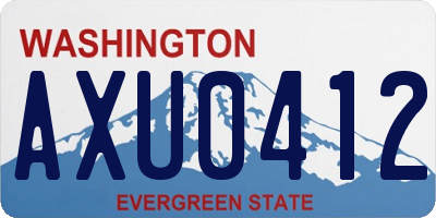 WA license plate AXU0412