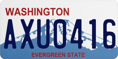 WA license plate AXU0416