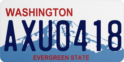 WA license plate AXU0418