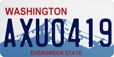 WA license plate AXU0419