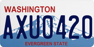 WA license plate AXU0420