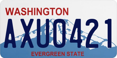 WA license plate AXU0421