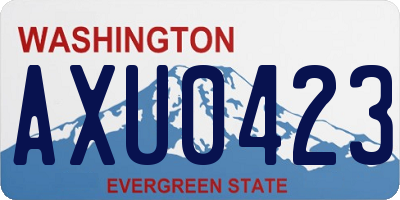 WA license plate AXU0423