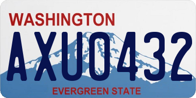 WA license plate AXU0432