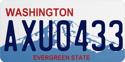 WA license plate AXU0433