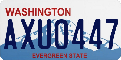 WA license plate AXU0447