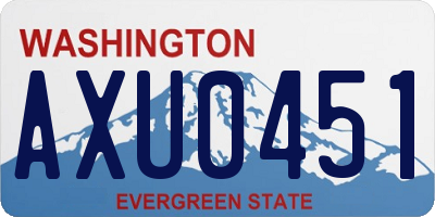WA license plate AXU0451