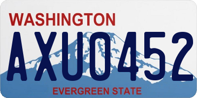WA license plate AXU0452