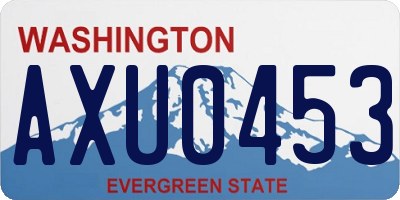 WA license plate AXU0453