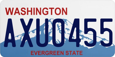 WA license plate AXU0455