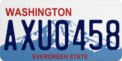 WA license plate AXU0458