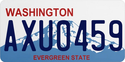 WA license plate AXU0459