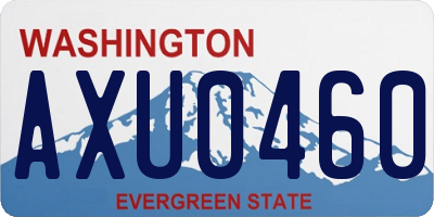 WA license plate AXU0460