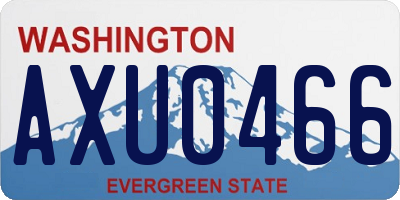 WA license plate AXU0466