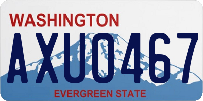 WA license plate AXU0467