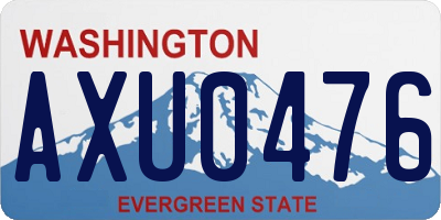 WA license plate AXU0476