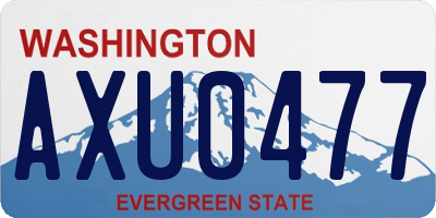 WA license plate AXU0477