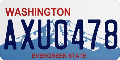 WA license plate AXU0478