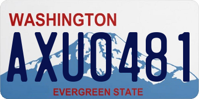 WA license plate AXU0481