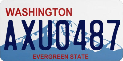 WA license plate AXU0487