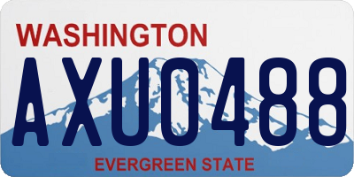 WA license plate AXU0488