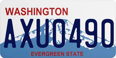 WA license plate AXU0490