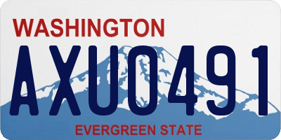 WA license plate AXU0491