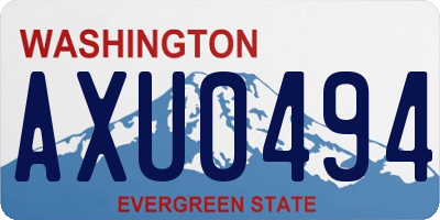 WA license plate AXU0494