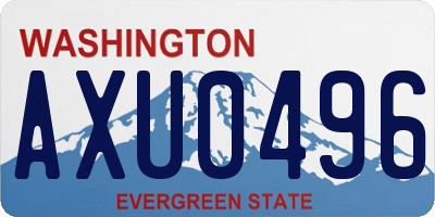 WA license plate AXU0496